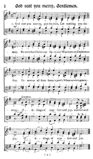 God rest you merry Gentlemen in SATB format: in Bramley & Stainer&rsquo;s 1878 carol book Christmas Carols Old and New (London: Novello, p2)