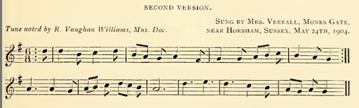 Mrs Harriet Verrall's tune for On Christmas Night collected by Ralph Vaughan Williams in 1904
