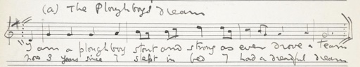 Extract from 'The Ploughboy's Dream' tune, courtesy of Vaughan Williams Memorial Library
