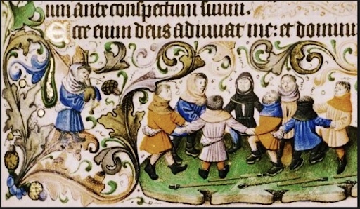 illustration of a medieval ring dance